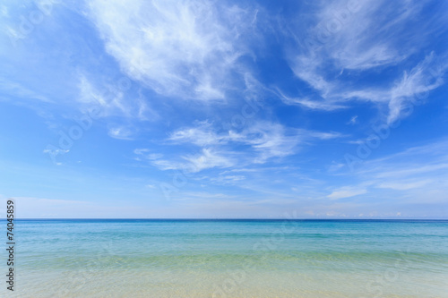 Tropical beach and blue sky in Phuket, Thailand