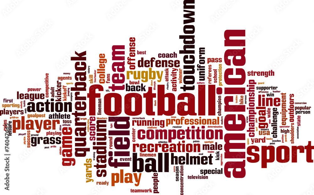 American football word cloud concept. Vector illustration American football word cloud concept. Vector illustration