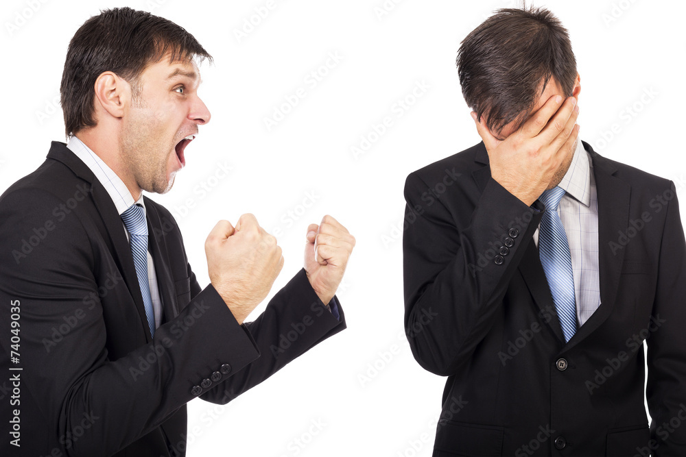 Portrait of two businessmen having a confrontation Portrait of two businessmen having a confrontation
