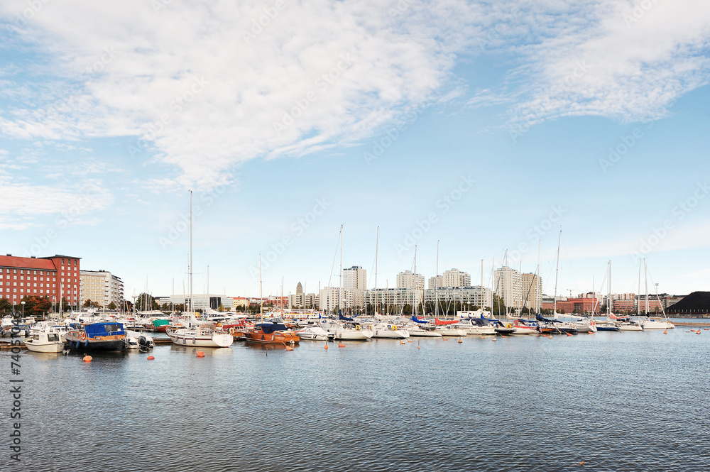 Helsinki, Finland, 28 September: berth Marina in the centre of H