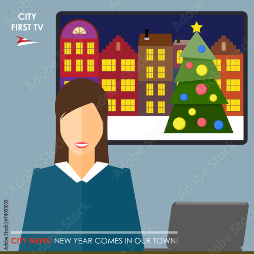 conceptual illustration on the theme of winter holidays with a j