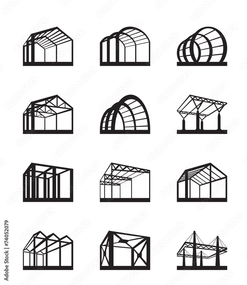 Metal structures in perspective - vector illustration - obrazy, fototapety, plakaty 