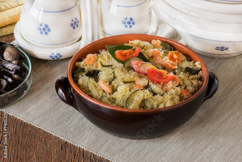 Cous Cous whit shrmps and vegetables