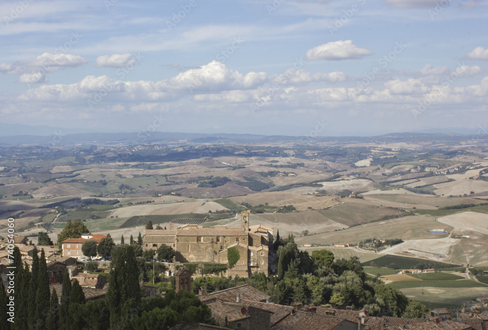Amazing Montalcino landscape from the top of the Castle