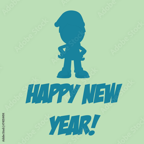 Happy New year illustration over color background