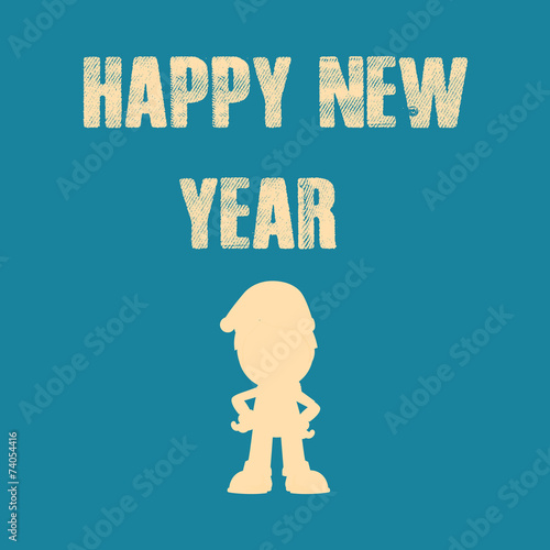 Happy New year illustration over color background
