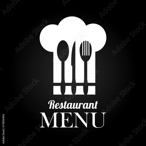 Restaurant design over black background vector illustration