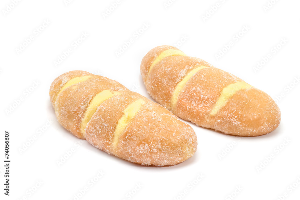 Fototapeta premium sugar butter bread on white background