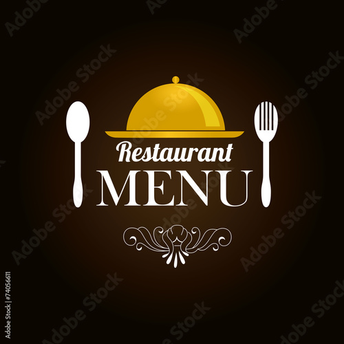 Restaurant design over brown background vector illustration