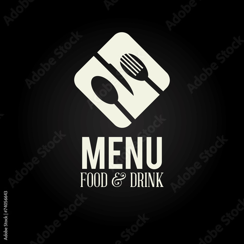 Restaurant design over black background vector illustration