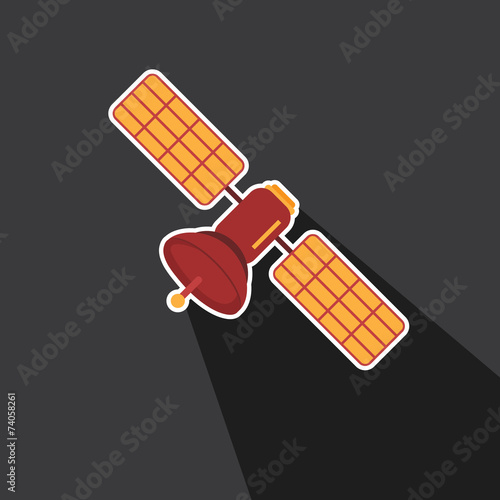 Vector of satellite in long shadow style