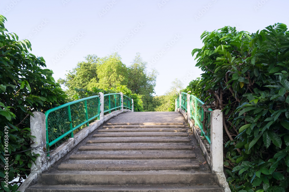 Obraz premium The concrete bridge in a park