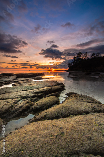 colourful sunset at tips of borneo