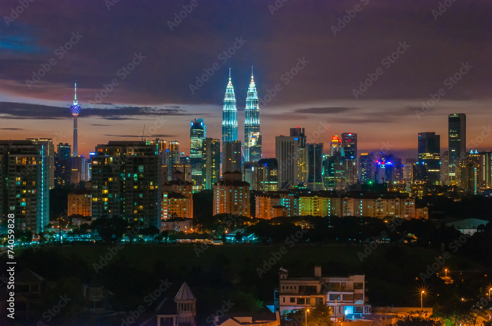 Fototapeta premium After Sunset at Kuala Lumpur