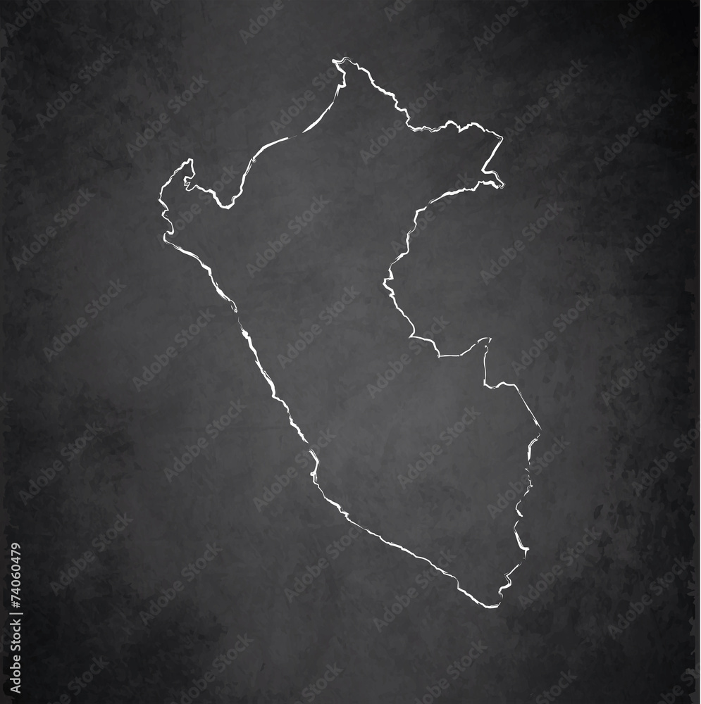 Peru map blackboard chalkboard vector Peru map blackboard chalkboard vector