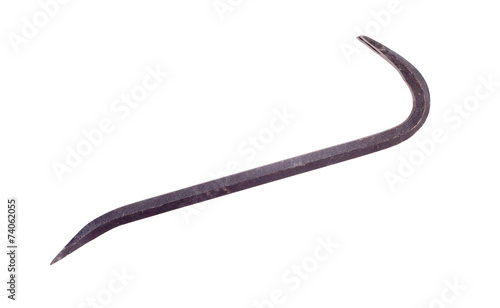 Black crowbar isolated with clipping path photo