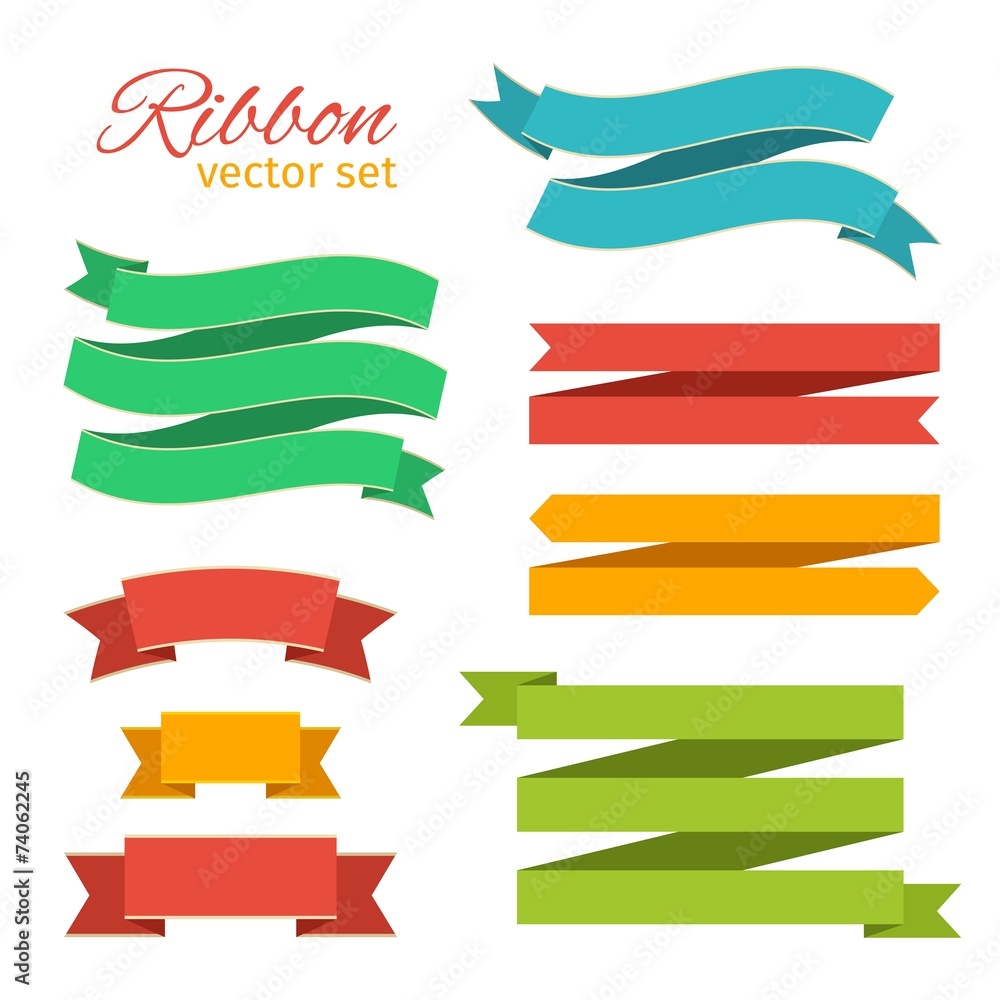 vector set of ribbons vintage style for design