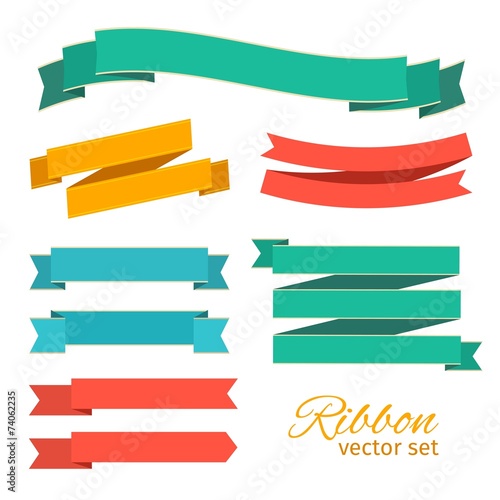 vector set of ribbons vintage style for design