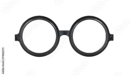 Round frame glasses isolated on white background
