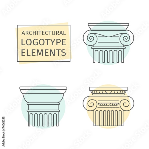 line flat icons Columns. elements logo.