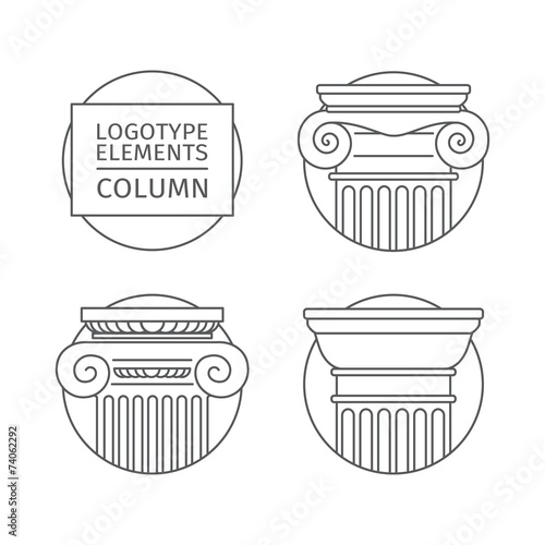 line flat icons Columns. element logo.