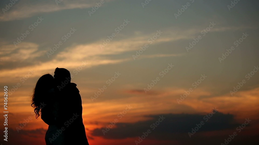 lovers at sunset
