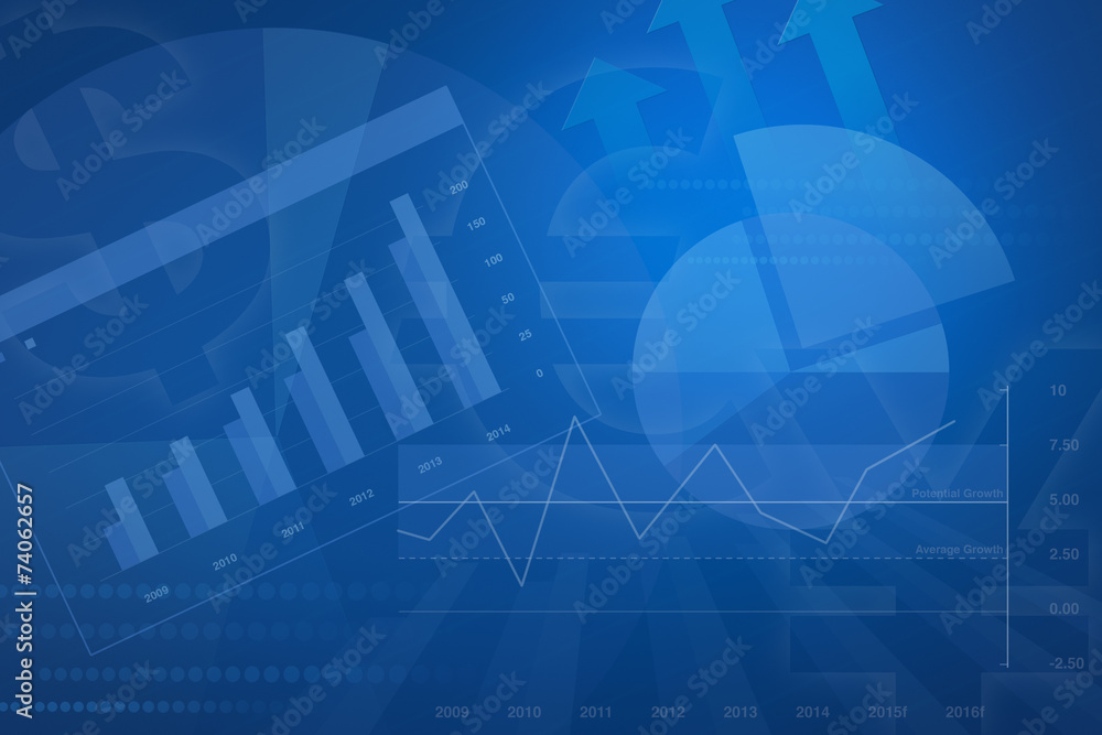 Fototapeta premium Financial and business chart and graphs