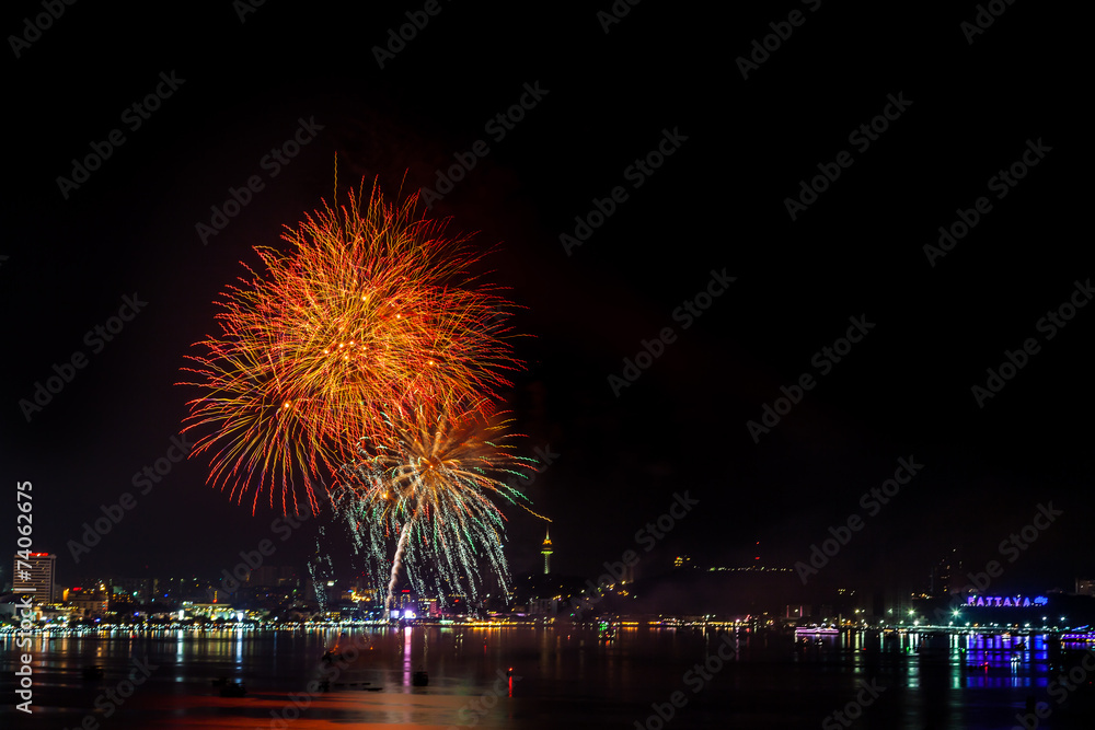he biggest annual firework was showed in Thailand