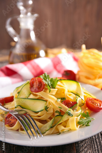 tagliatelle cooked with vegetables