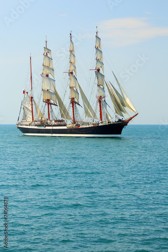 old sailing ship on the high seas