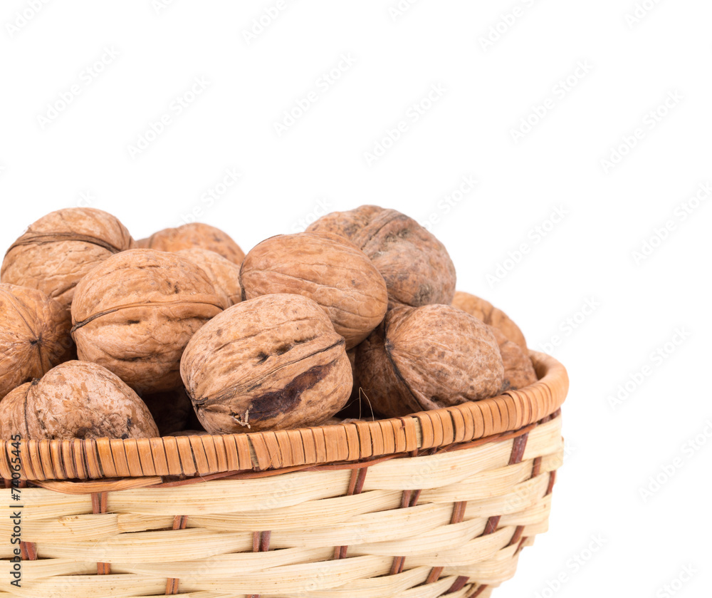 walnuts on basket walnuts on basket