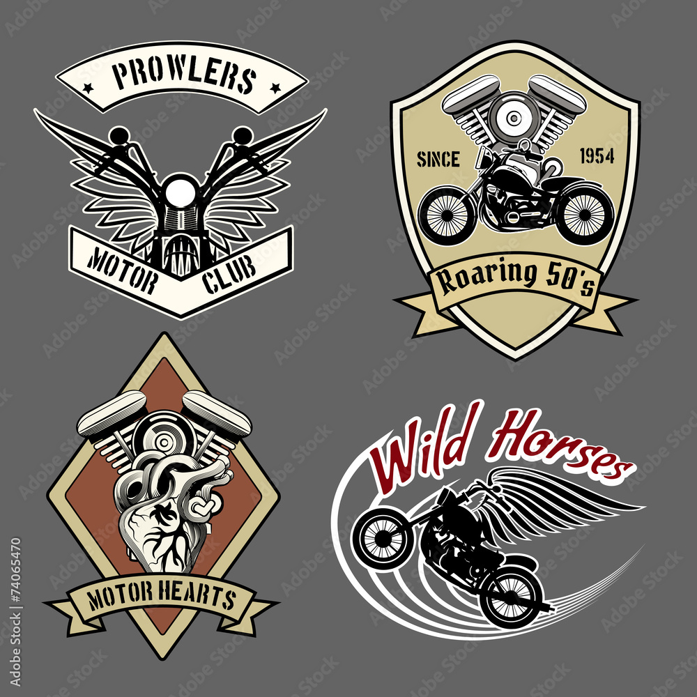 Obraz premium Vintage motorcycle labels