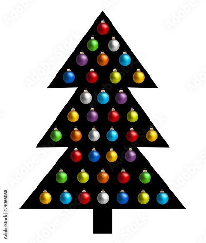 Christbaum aus Weihnachtskugeln