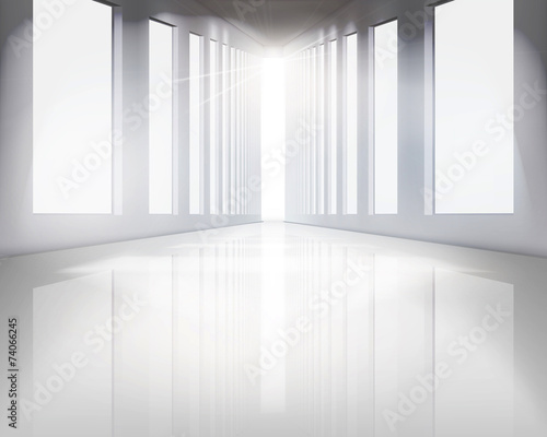 Large hall. Vector illustration.