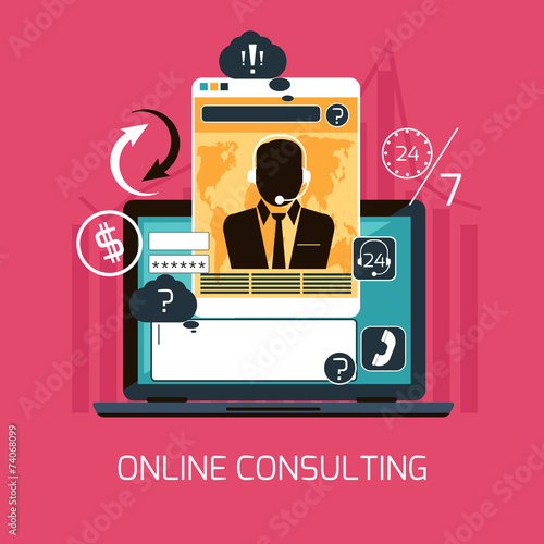 Customer online consulting service concept