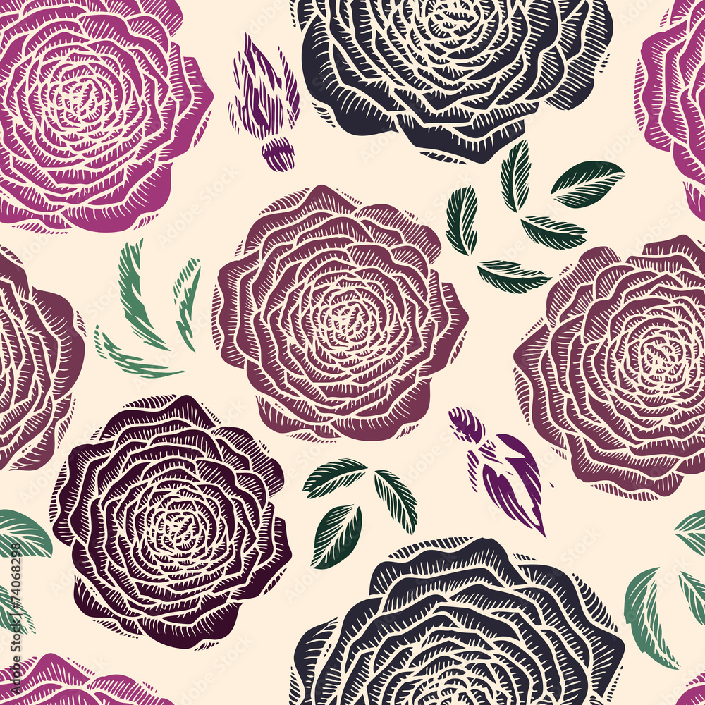 vector seamless floral pattern with roses vector seamless floral pattern with roses