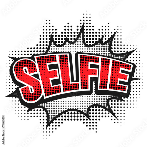 Comic speech bubble, selfie, isolate vector illustration