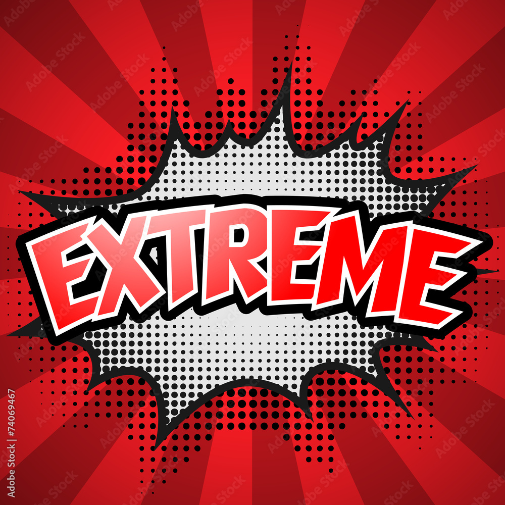 Comic Speech Bubble. Red Extreme. Vector illustration Stock Vector ...