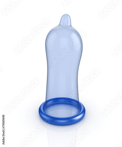 3d shinny and glossy blue condom