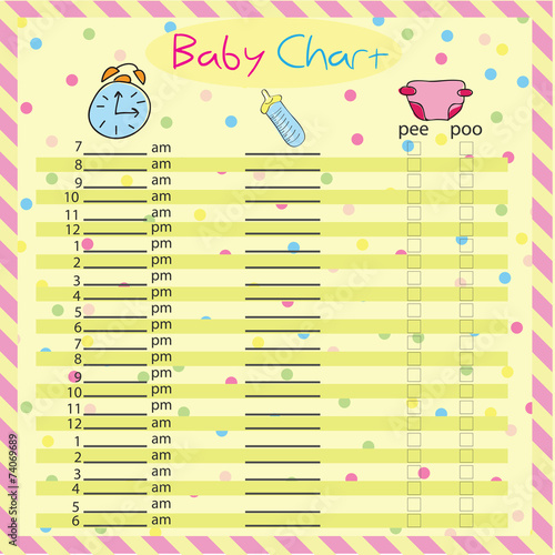 Baby chart for moms - colorful vector illustration