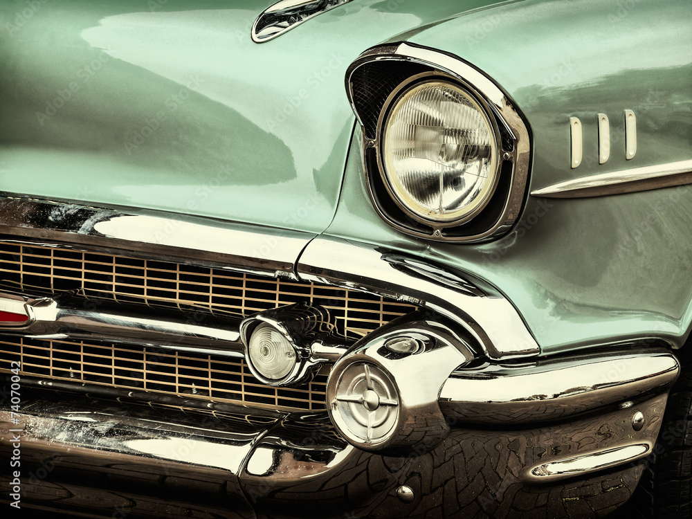 Retro styled image of a front of a classic car