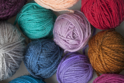 colourful balls of wool yarn