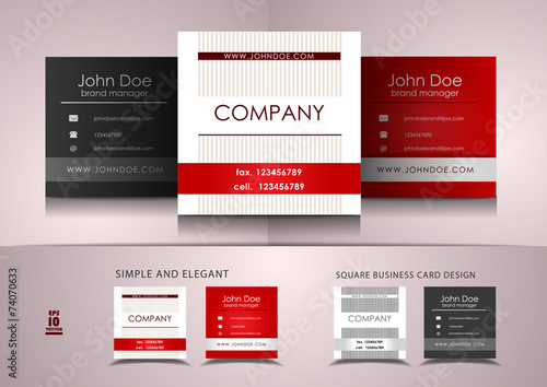 Simple square business card design