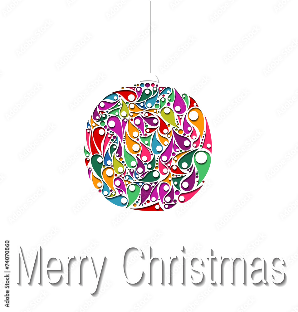 Christmas balls decorations. Vector illustration. Paper card. Christmas balls decorations. Vector illustration. Paper card.