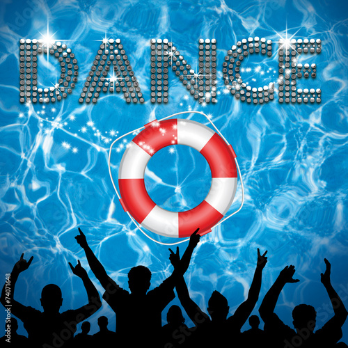 Dance poster lifebuoy pool party