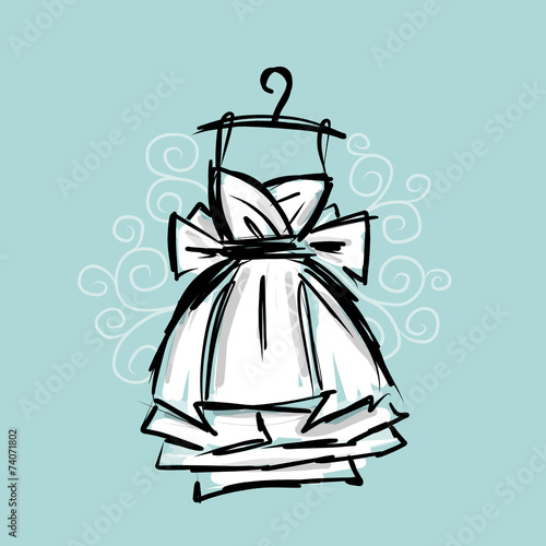 Dress on hangers, sketch for your design
