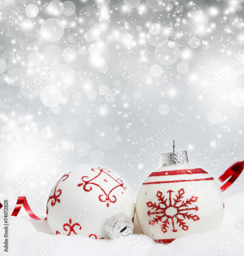 Wallpaper Mural Christmas background with red decorations Torontodigital.ca