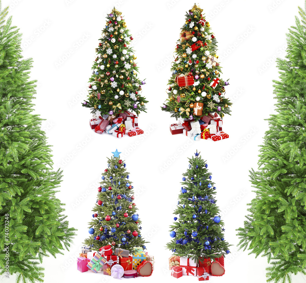 Christmas trees with gifts collage Christmas trees with gifts collage