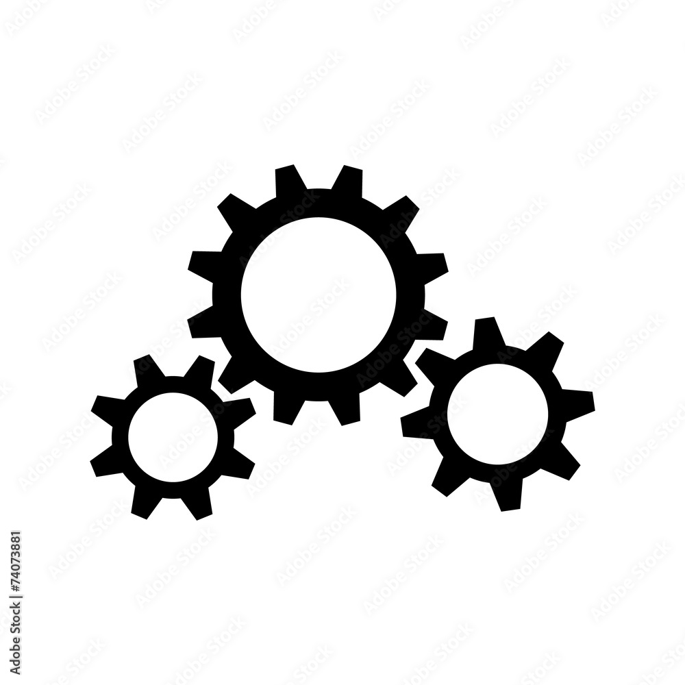 Three black gear wheels Three black gear wheels