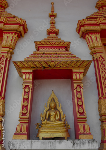 Buddha image at Wat Ratchprakongtham Nonthaburi Thailand.